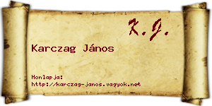 Karczag János névjegykártya
