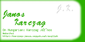 janos karczag business card